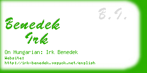 benedek irk business card